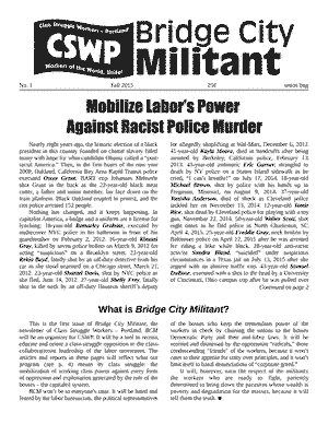 Bridge City Militant No. 1, Fall 2015